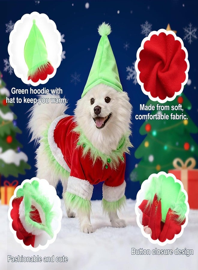 Yoption Christmas Dog Costume, Green Character Hoodie, Christmas Cosplay Dress Up for Puppy, Dogs, Cats (XXL) - Image 3